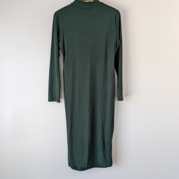 Remi x Revolve Dress Women's 1X Green Forest Lori Midi Plus Cutout Rib Bodycon  - Picture 8 of 9